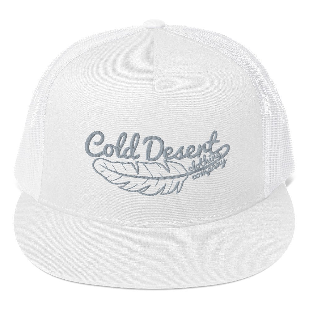 Feather in the Wind White Out Trucker Cap
