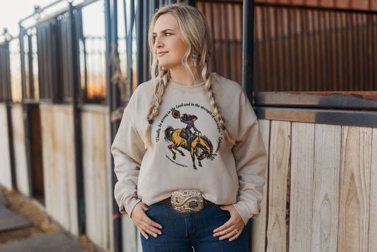 Cowgirl Ephesians 6:10 Crewneck Sweatshirt